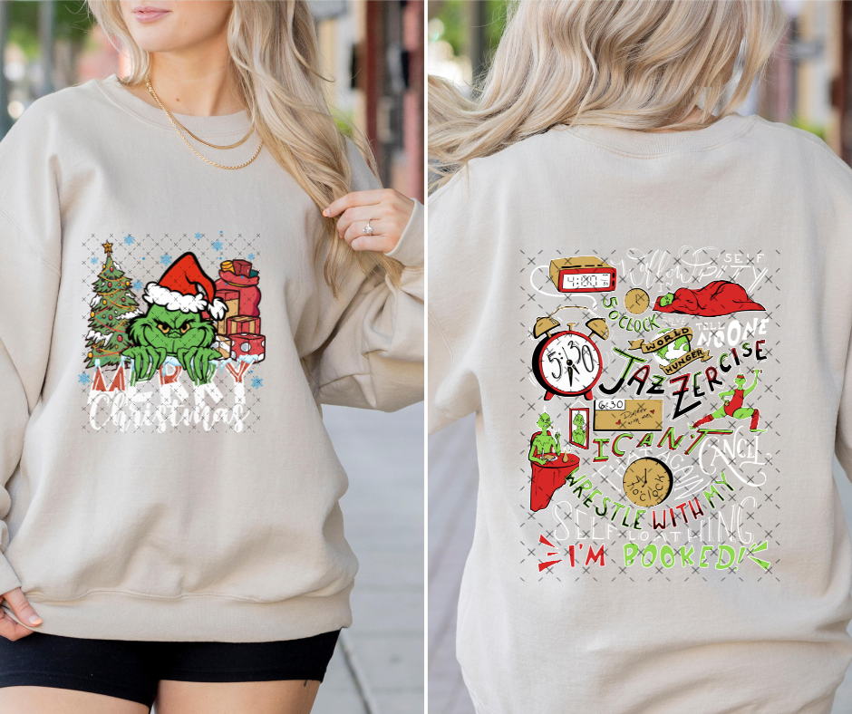 Christmas I'm Booked Back White DTF Print