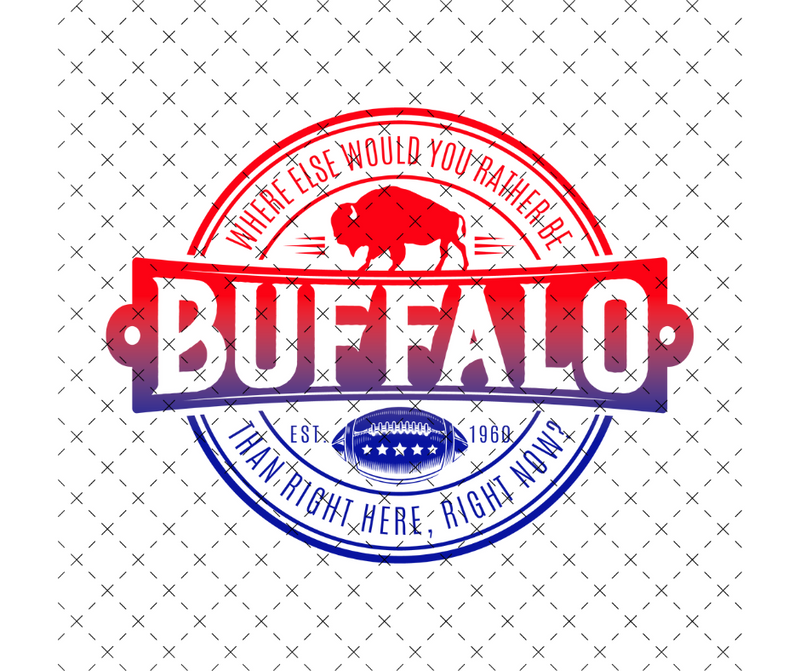 Buffalo Red & Blue DTF Print