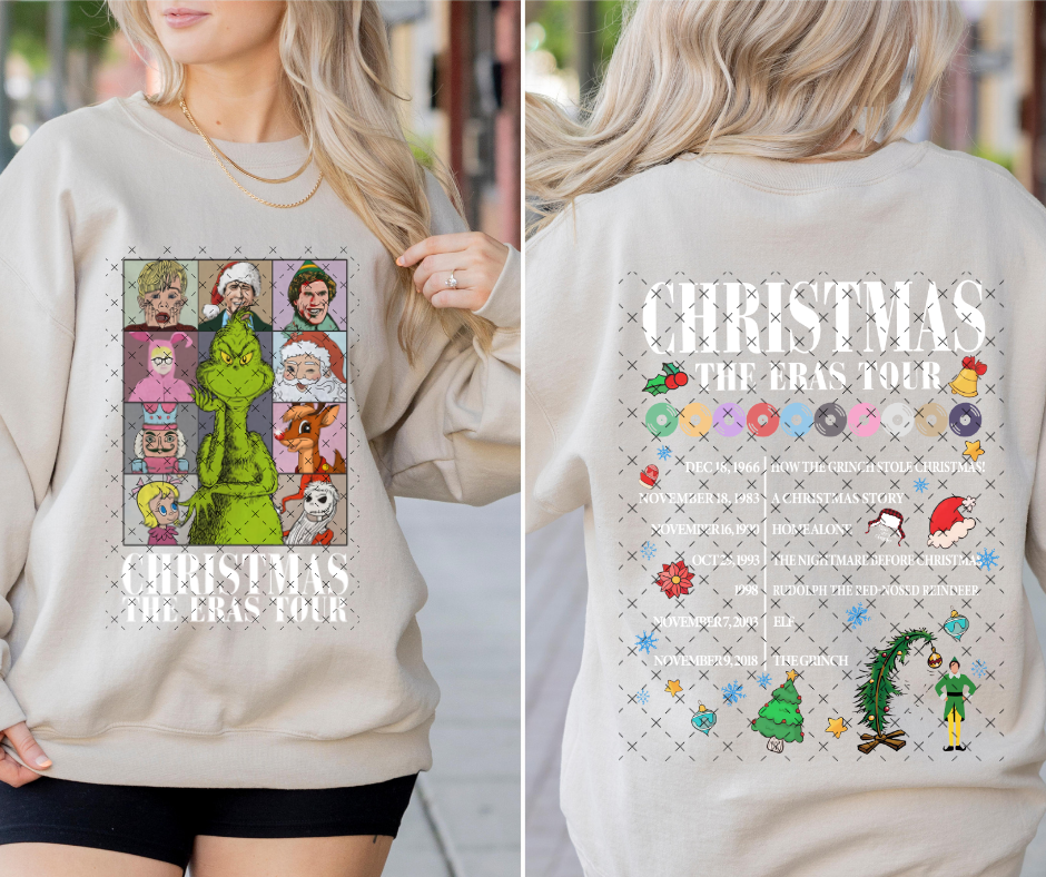 Christmas Eras Front White DTF Print