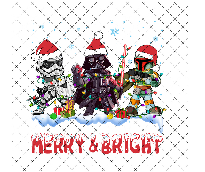 Merry & Bright Christmas DTF Print