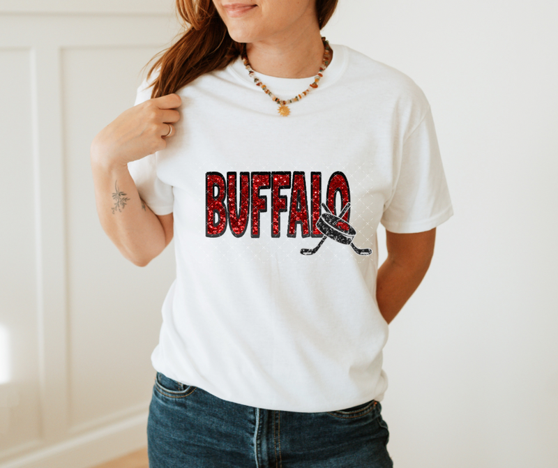 Buffalo Red and Black Exclusive Sequin DTF Print