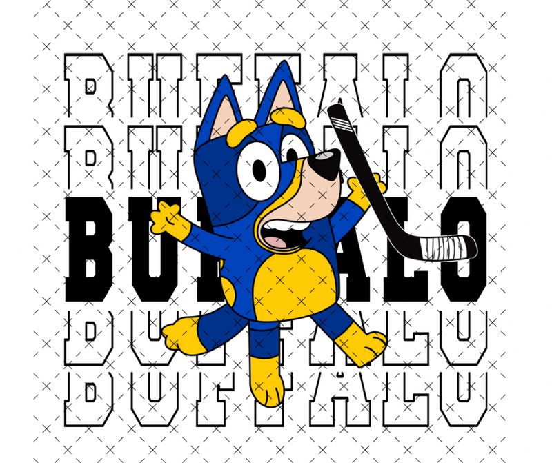 Buffalo Blue Guy DTF Print