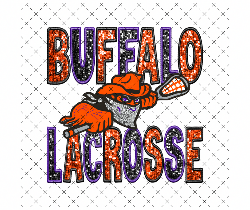 Buffalo Lacrosse Sequin DTF Print