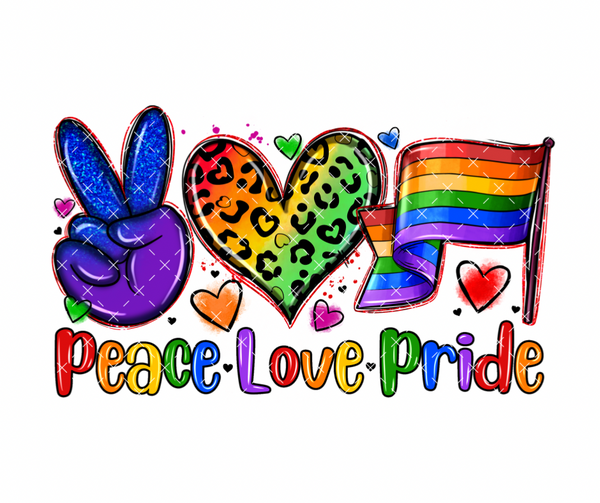 Peace Love Pride DTF Print