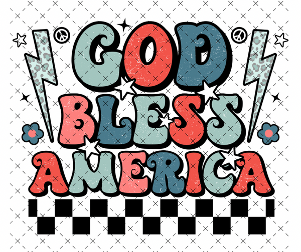God Bless America Retro DTF Print