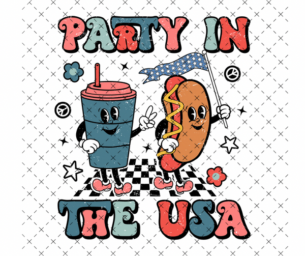 Party in the USA Retro DTF Print