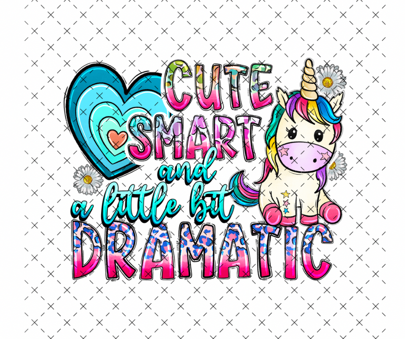 Cute Smart Dramatic Unicorn DTF Print