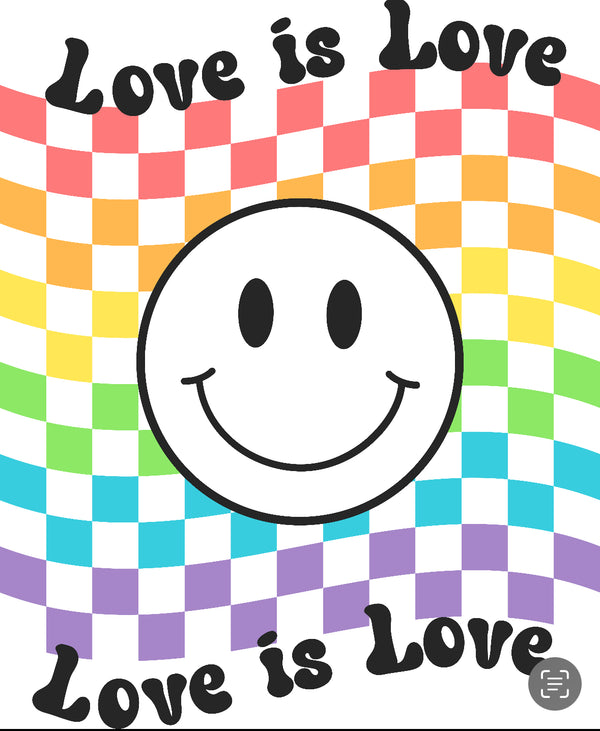 Love is Love Smiley DTF Print