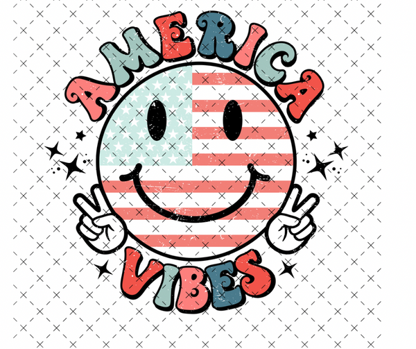 America Vibes Retro DTF Print