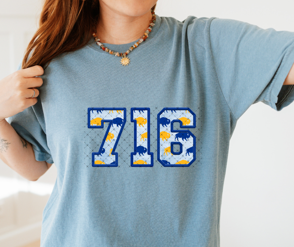 716 Blue and Gold DTF Print