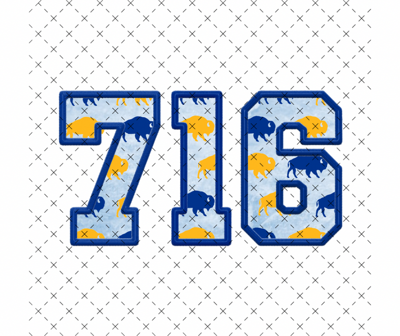 716 Blue and Gold DTF Print