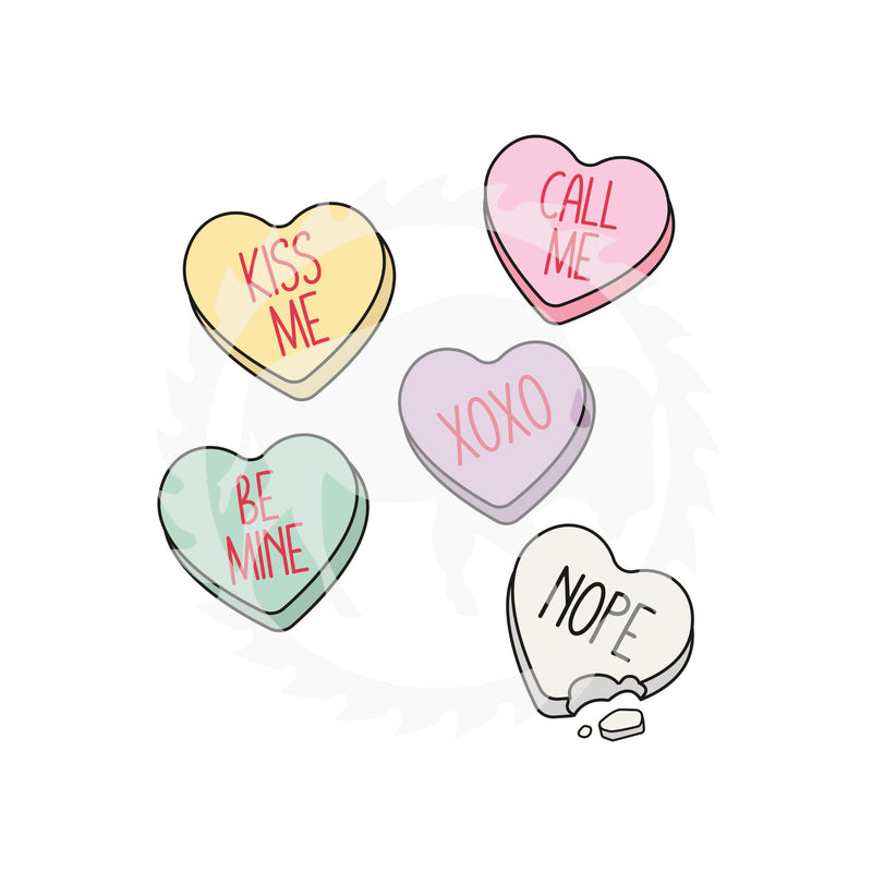 Candy Hearts Valentine's Day DTF Print
