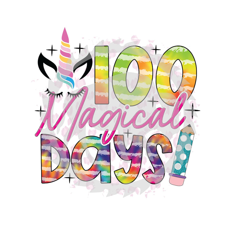 Unicorn 100th Day of School DTF Print