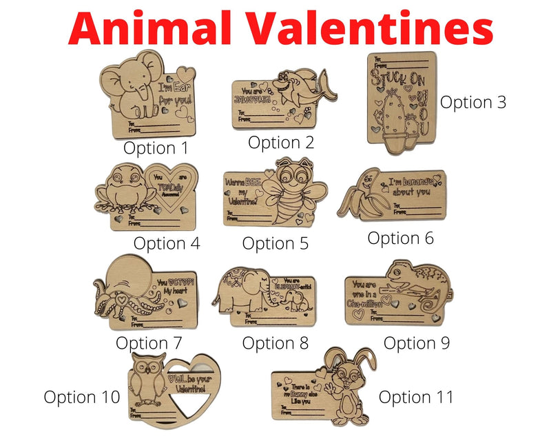 Animal Color your own Valentines