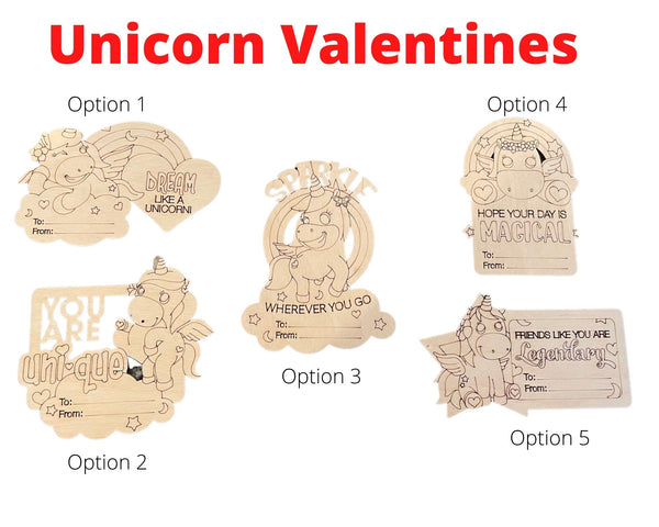 Unicorn Color your own Valentine