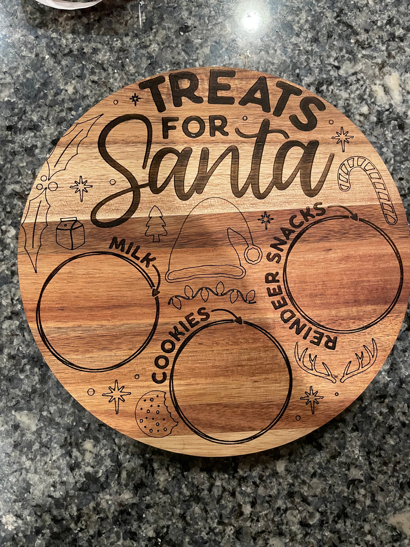 Santa Trays- Personalized Acacia Wood trays