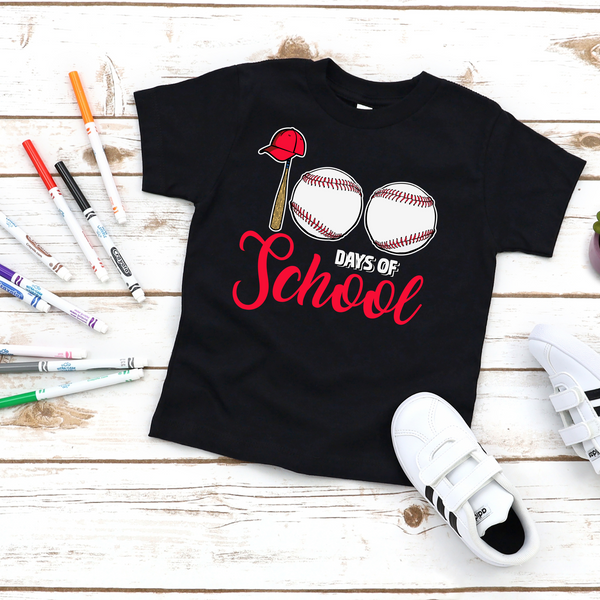 100 Days of School Baseball T-shirt