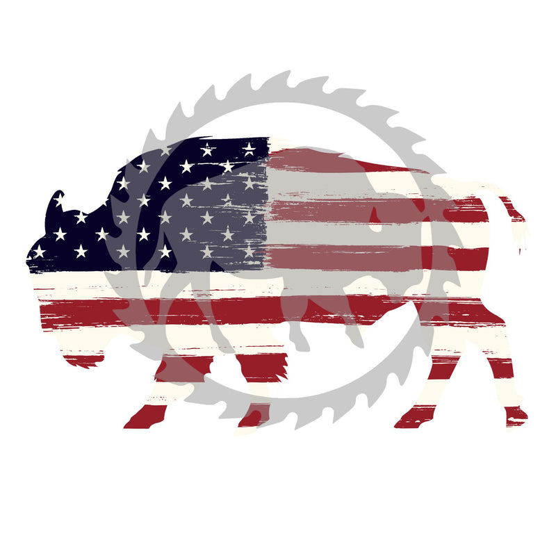 American Flag Buffalo DTF Transfer