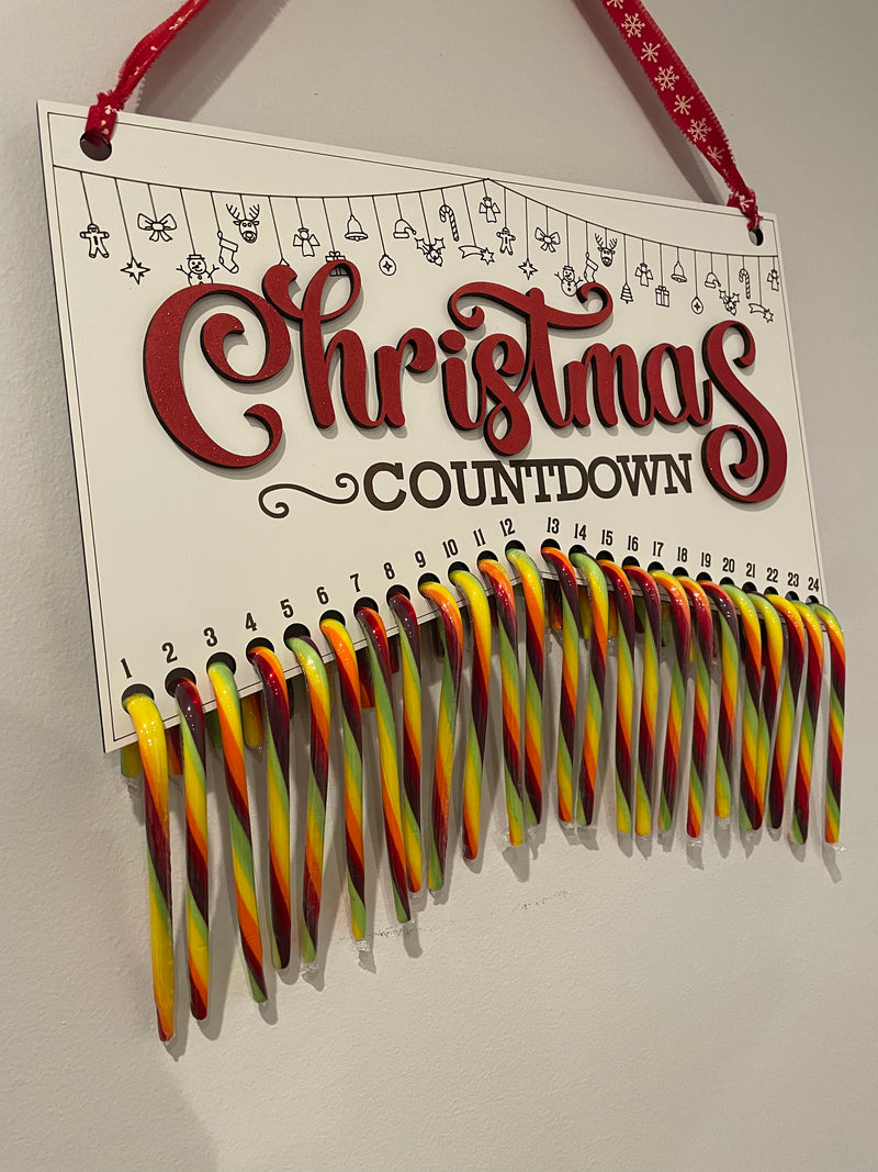 Christmas Candy Cane Countdown (White)