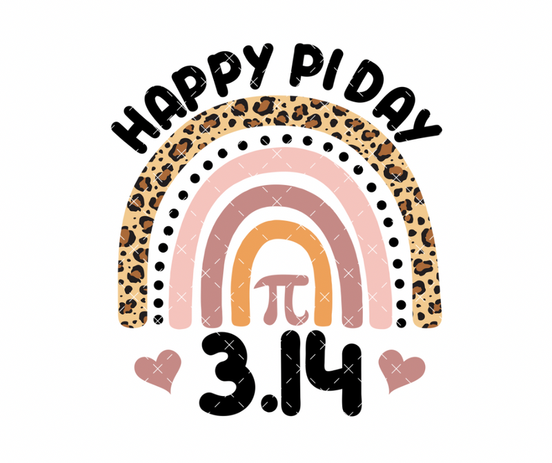 Happy Pi Day Rainbow 1 DTF Print