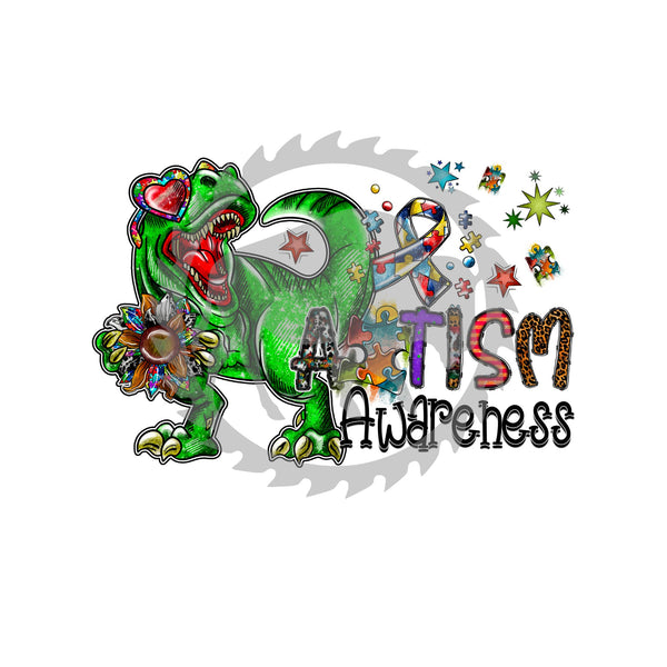 Autism Dinosaur DTF Print