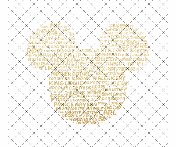 Mickey shaped names DTF Print