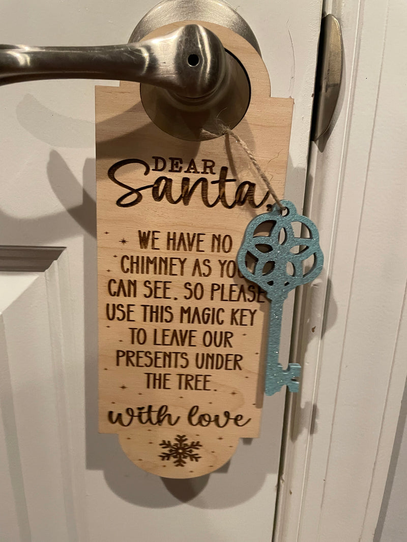 Santa Key Door Hanger with Key