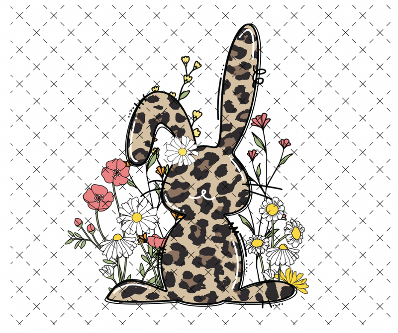 Cheetah bunny print  DTF Print