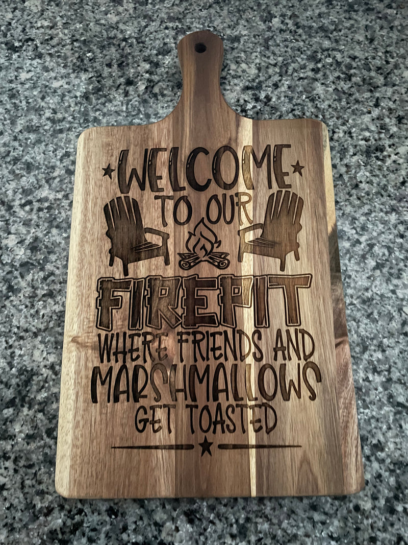 Welcome to Our Fire Pit Charcuterie Board - Personalized Charcuterie Board