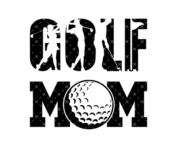 Golf Mom Black DTF Print