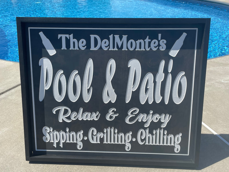 Personalized Pool and Patio Bar Decor Sign-Outdoor Patio sign