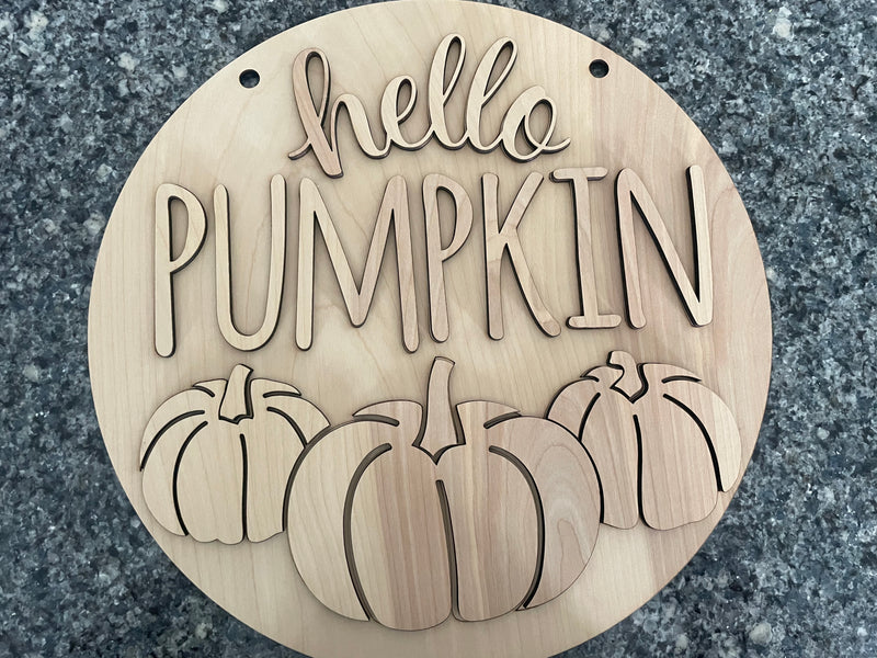 Hello Pumpkin DIY door round