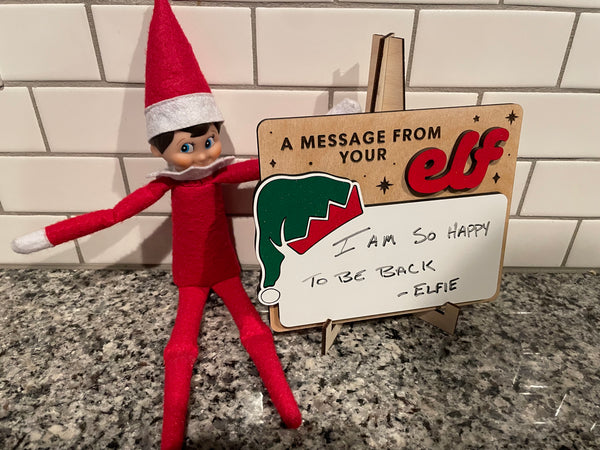 Message from your Elf- Elf on shelf dry erase note