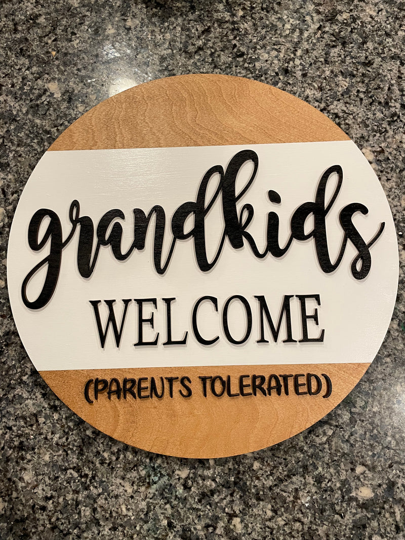 Grandkids Welcome Door Round
